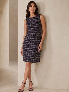Calvin Klein Black & Gray Colorblock Sheath Dress | Size 6 | Workwear Career Dre